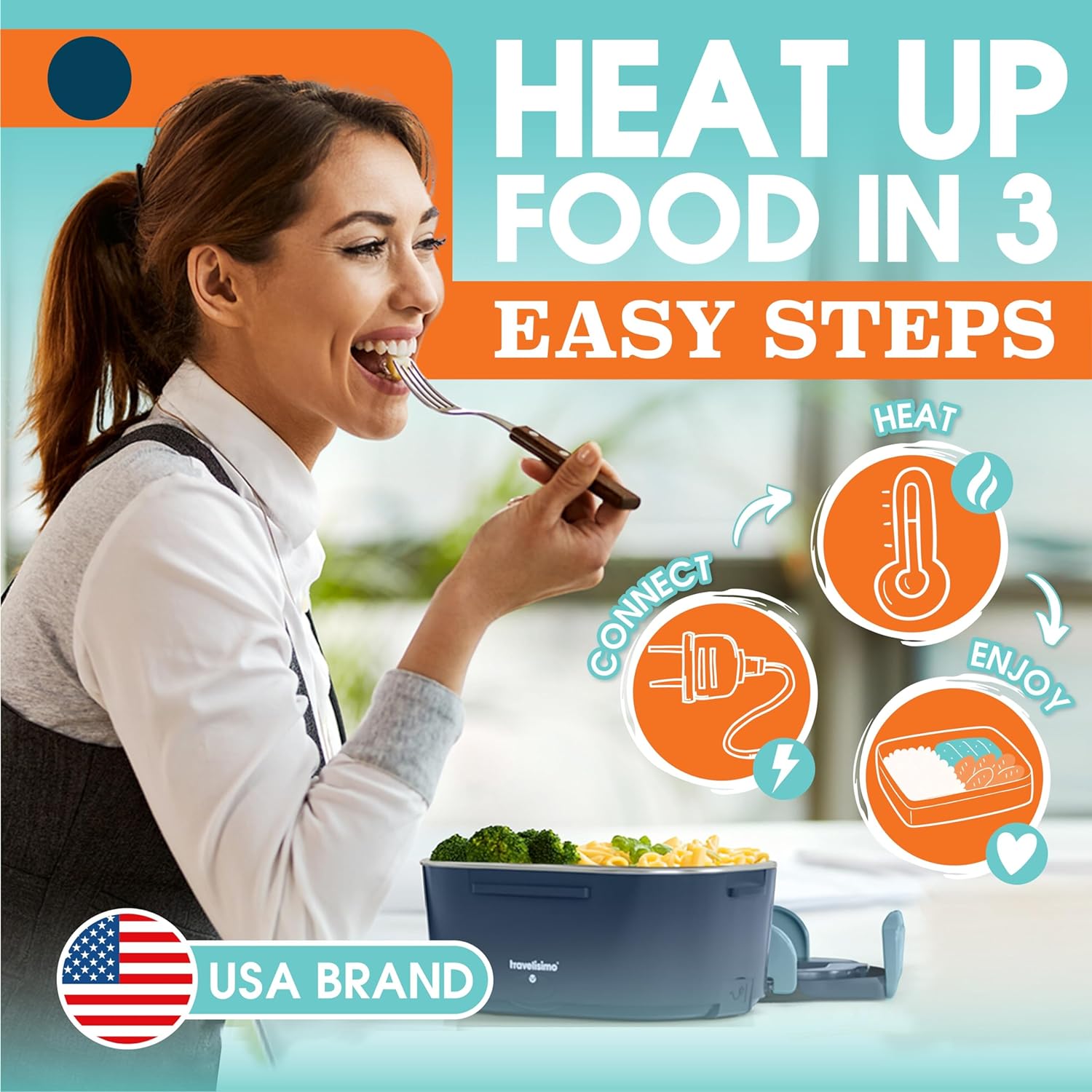 Bari Electric Lunch Box + Carry Bag - Dark Blue