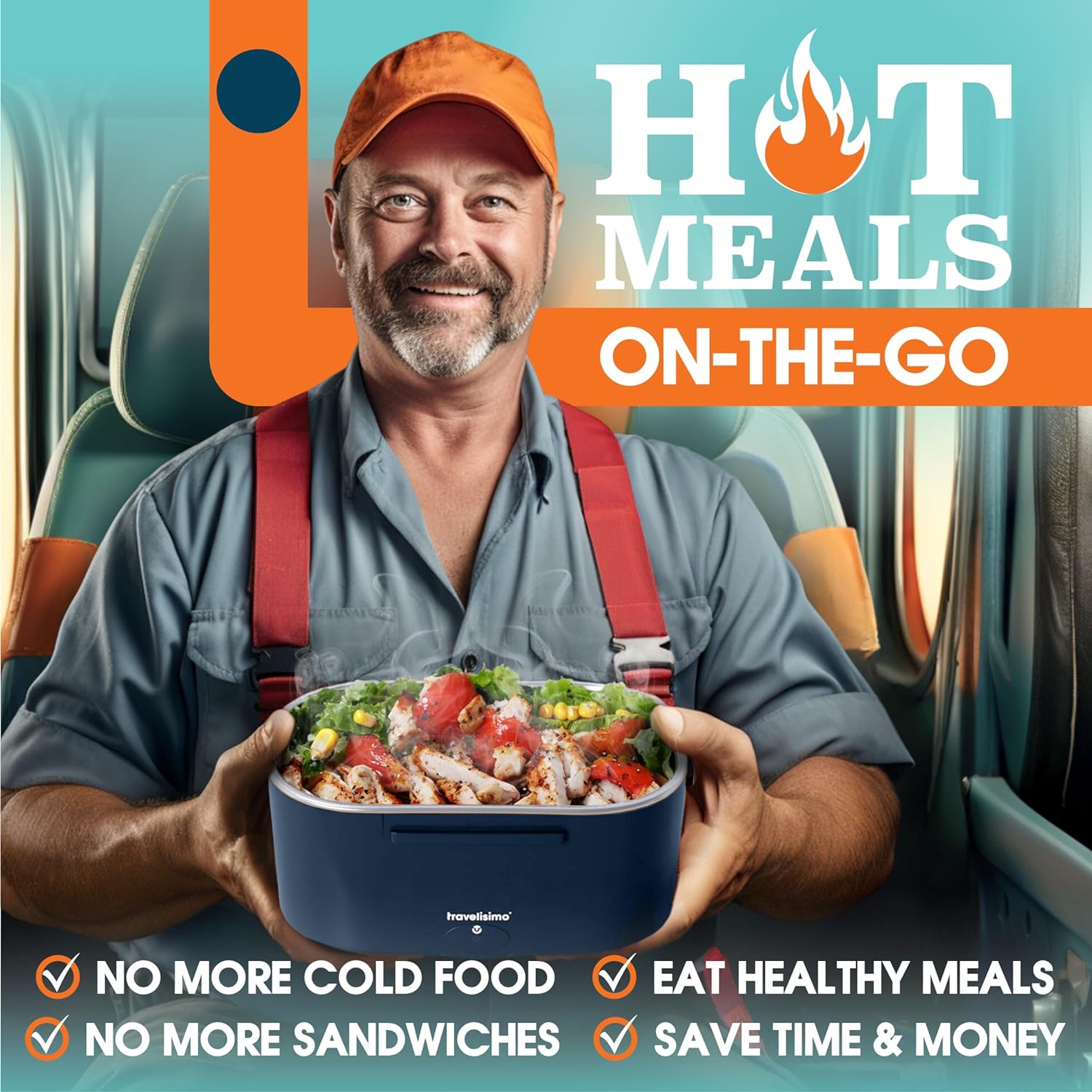 Bari Electric Lunch Box + Carry Bag - Dark Blue