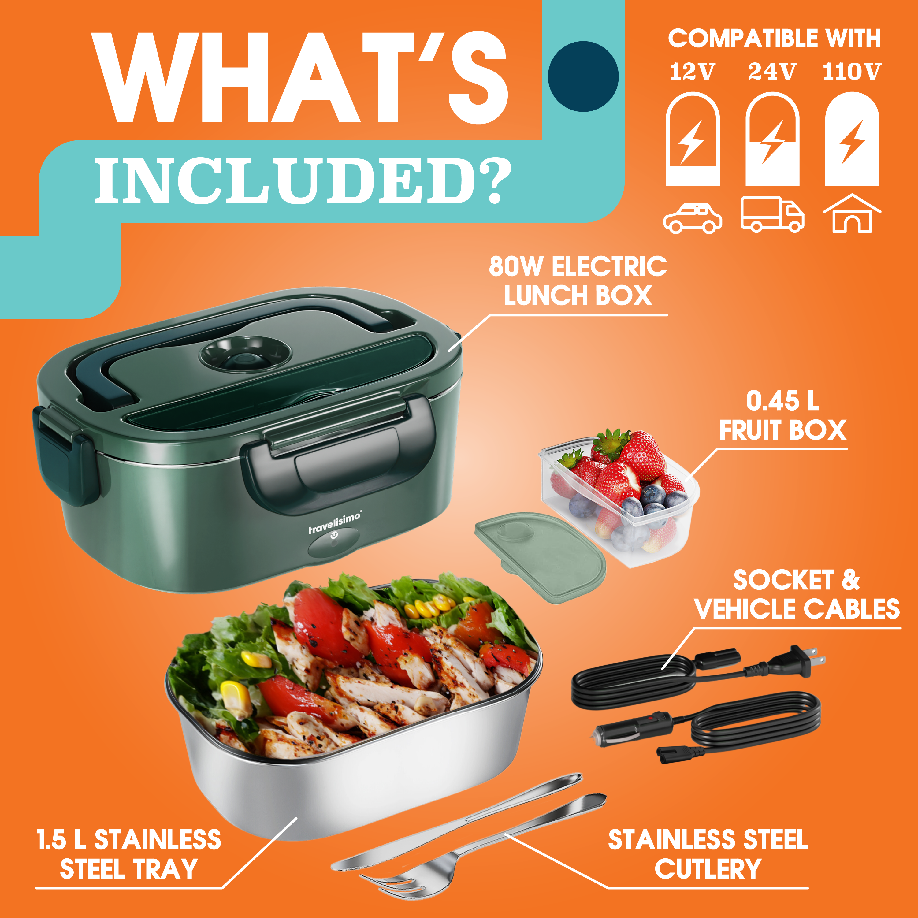 Bari Electric Lunch Box - Dark Green