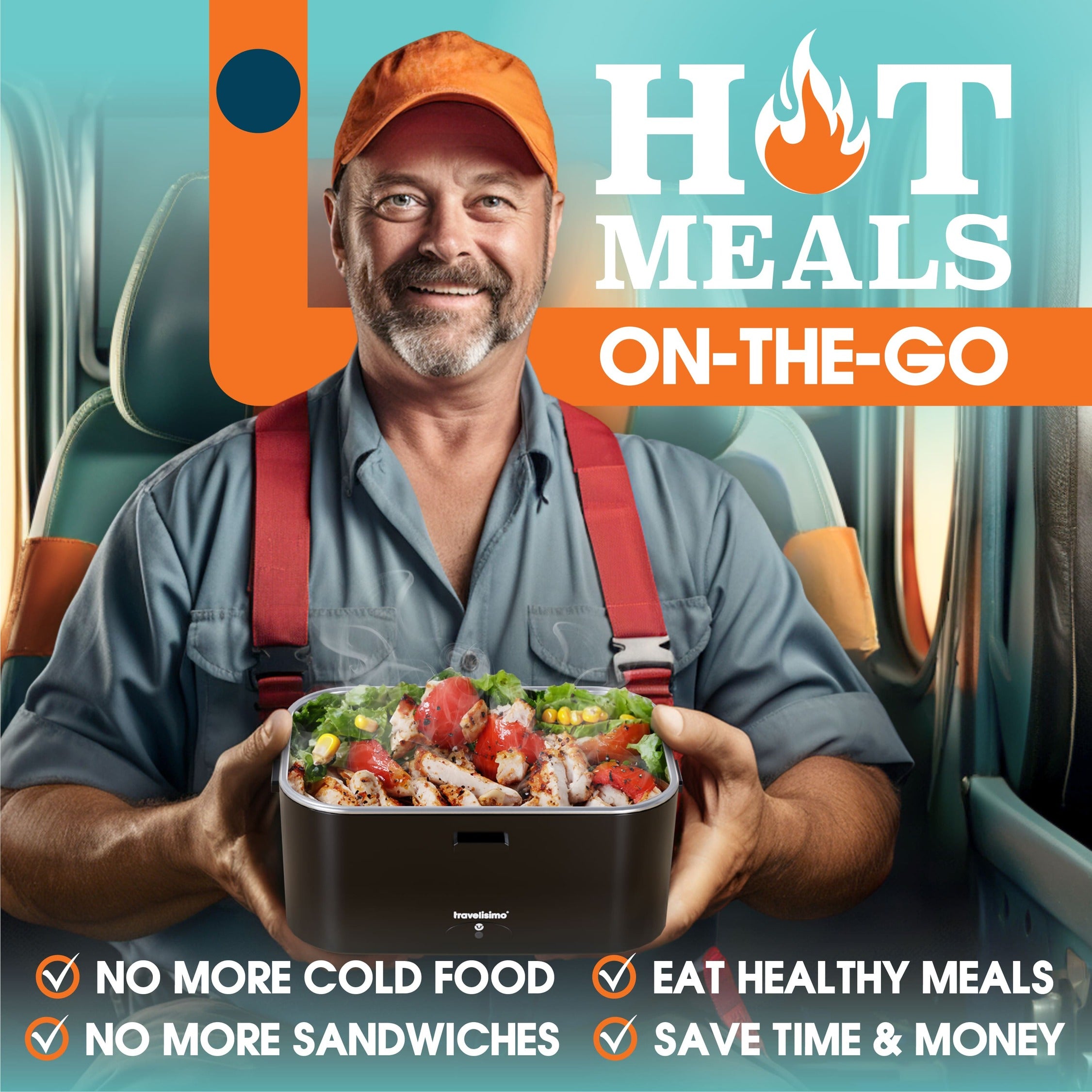 Napoli Electric Lunch Box + Carry Bag - Neon Blue