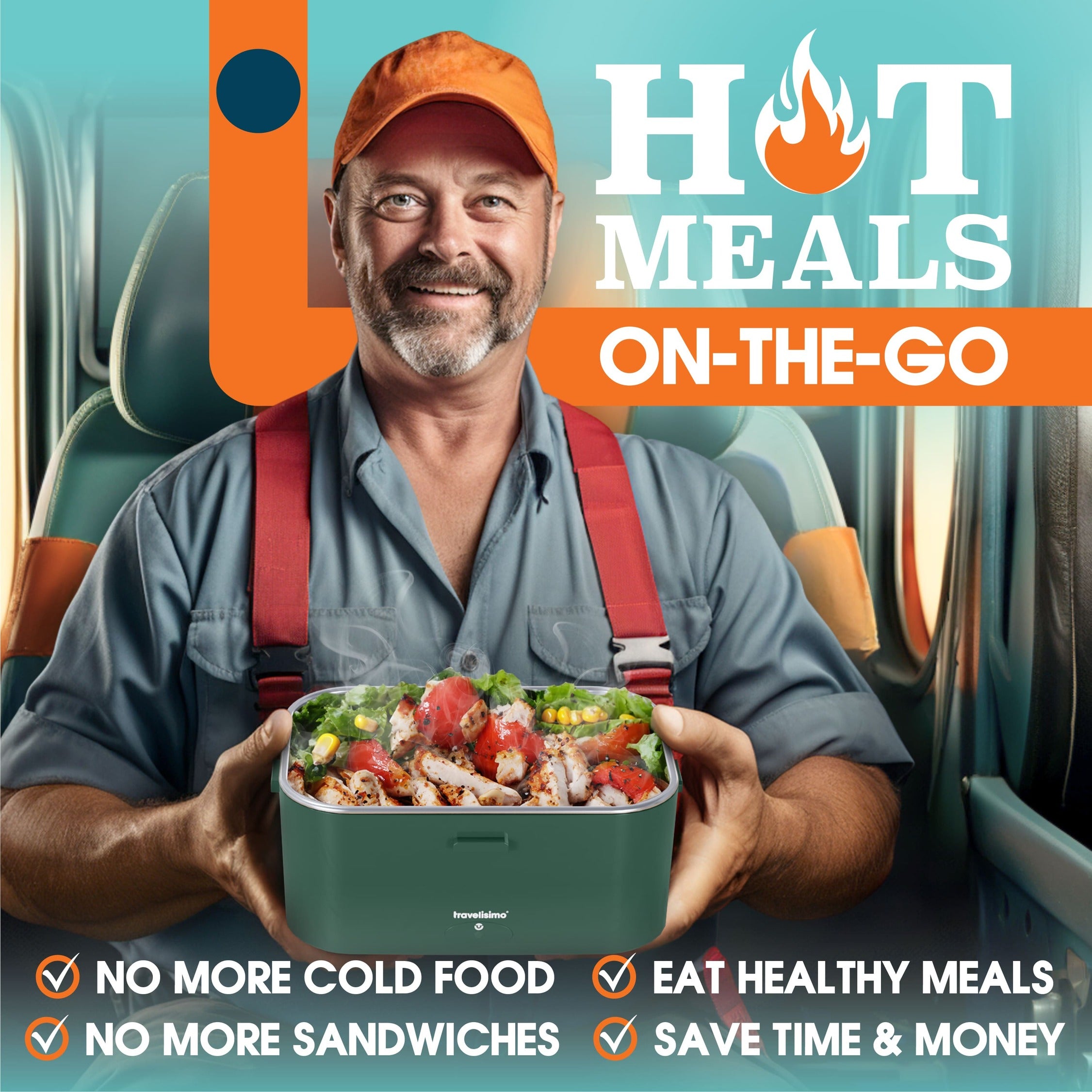 Napoli Electric Lunch Box + Carry Bag - Dark Green