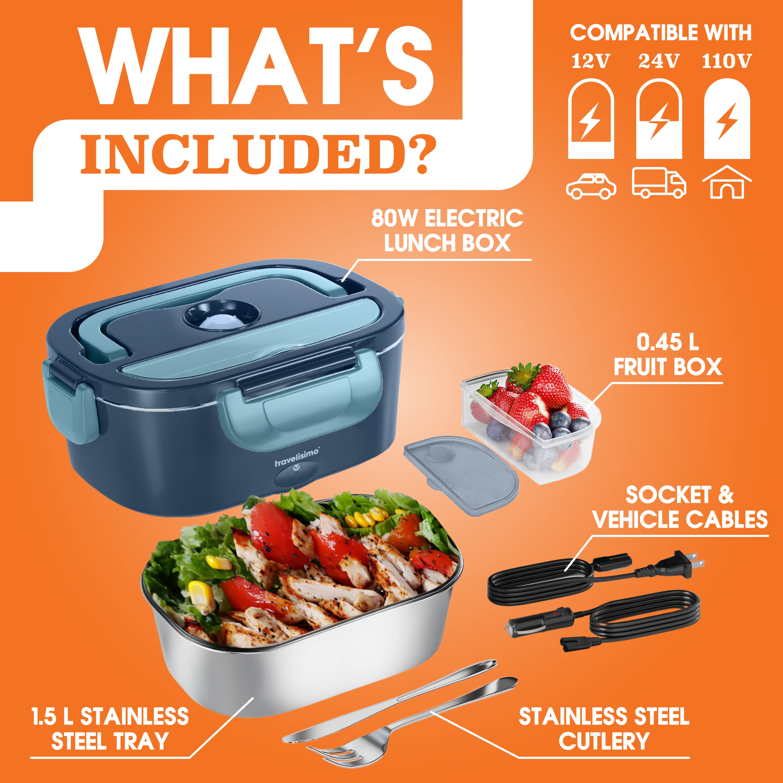 Bari Electric Lunch Box - Dark Blue