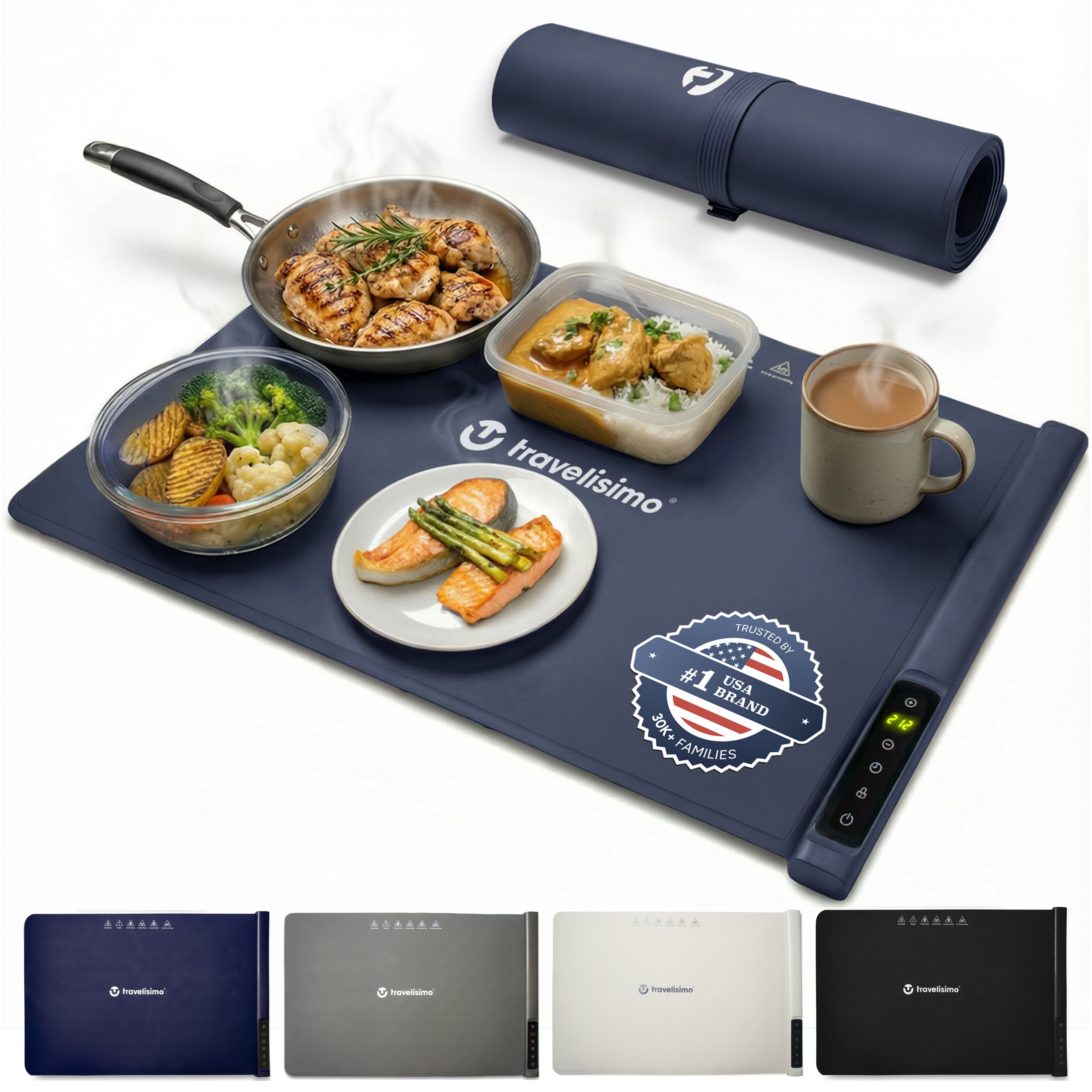 Palermo Food Warming Mat - Dark Blue