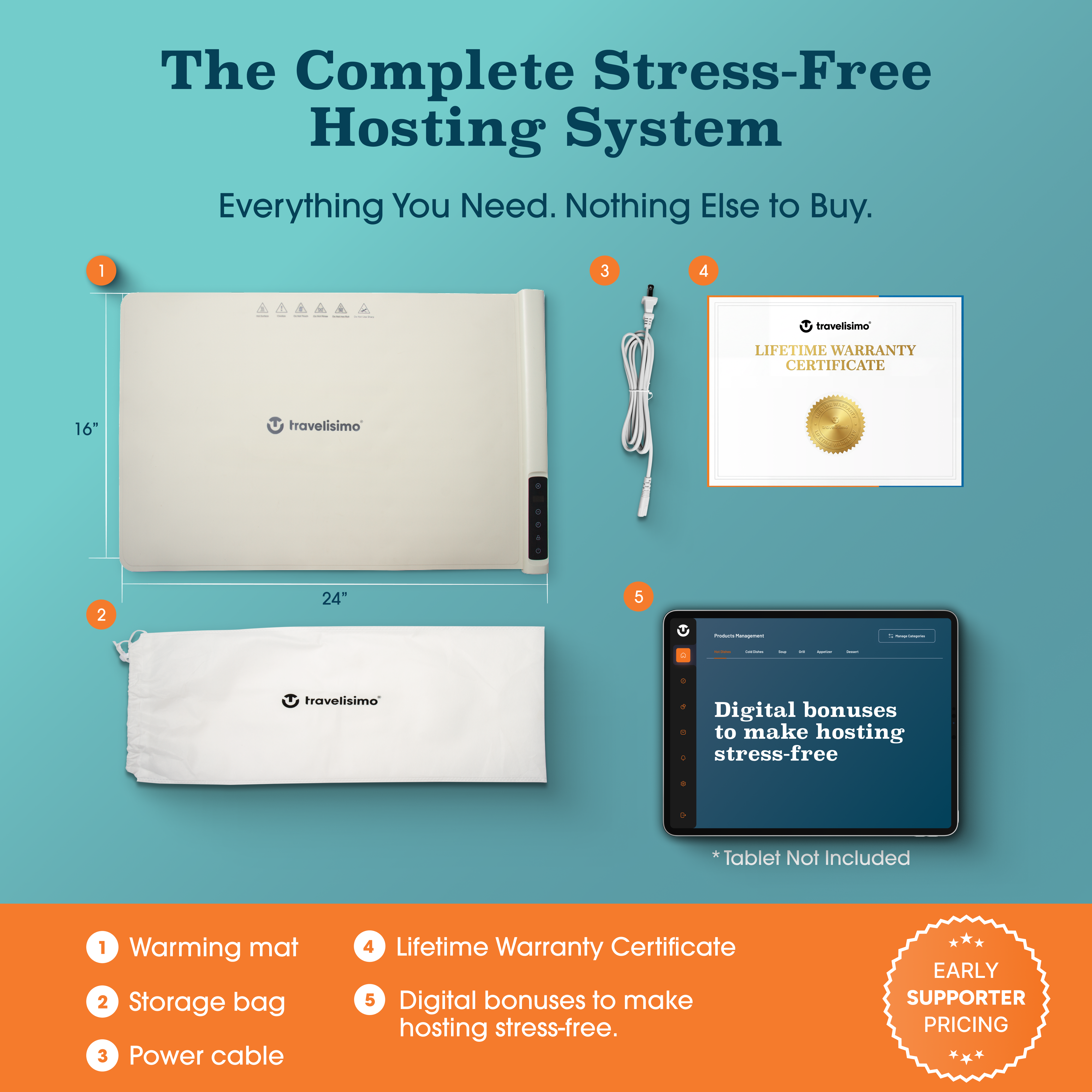 Palermo Food Warming Mat - Beige