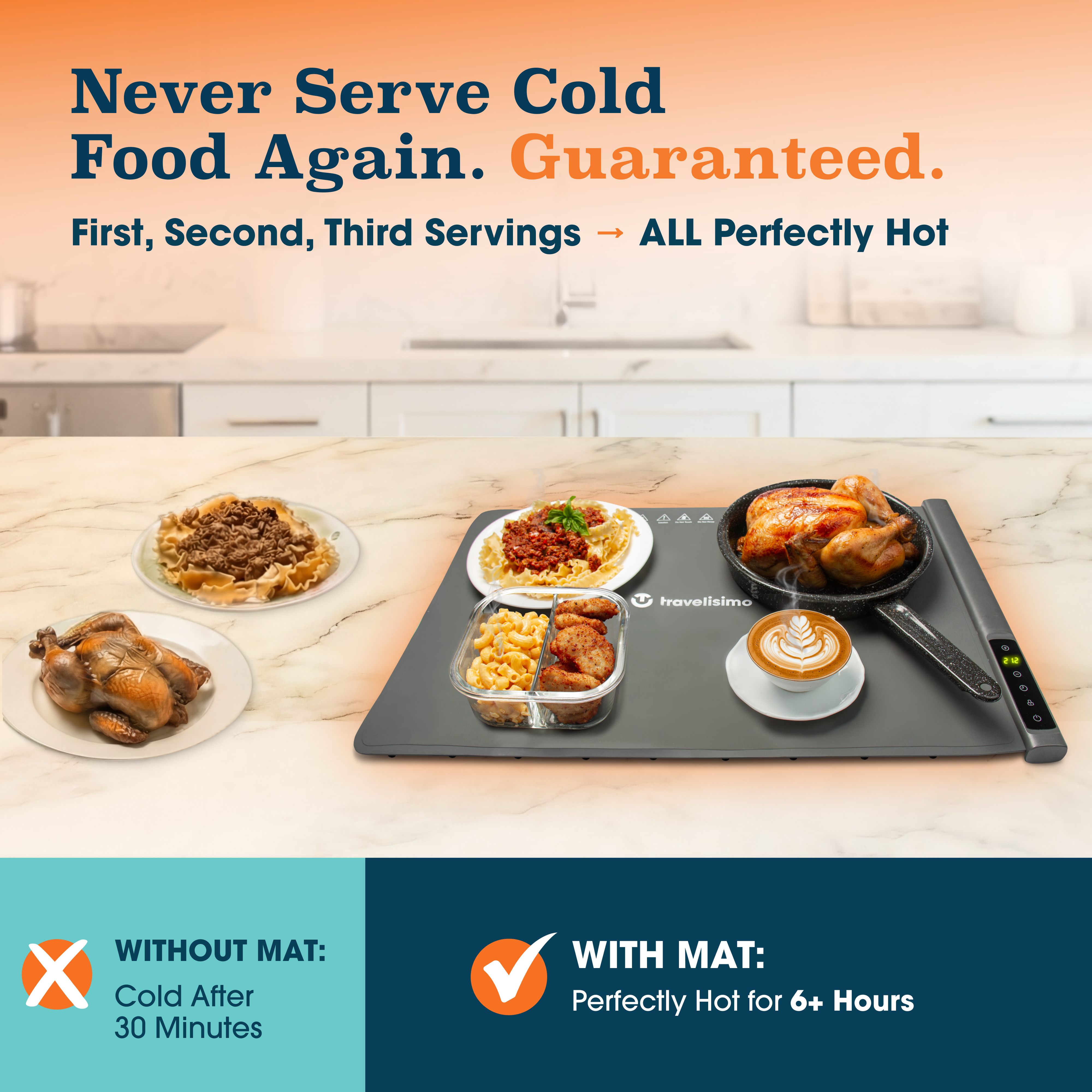 Palermo Food Warming Mat - Dark Grey